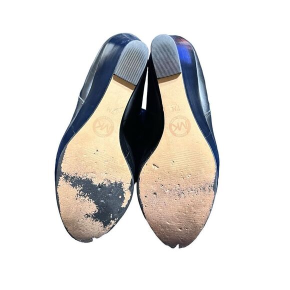 Michael Kors Black Leather Wedge Ankle Boots Booties Size 7 - Picture 5 of 5